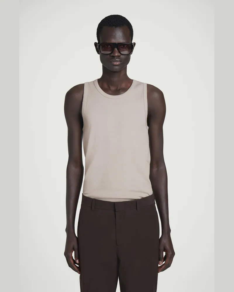 COS Schmales Geripptes Tanktop Aus Baumwolle Blau