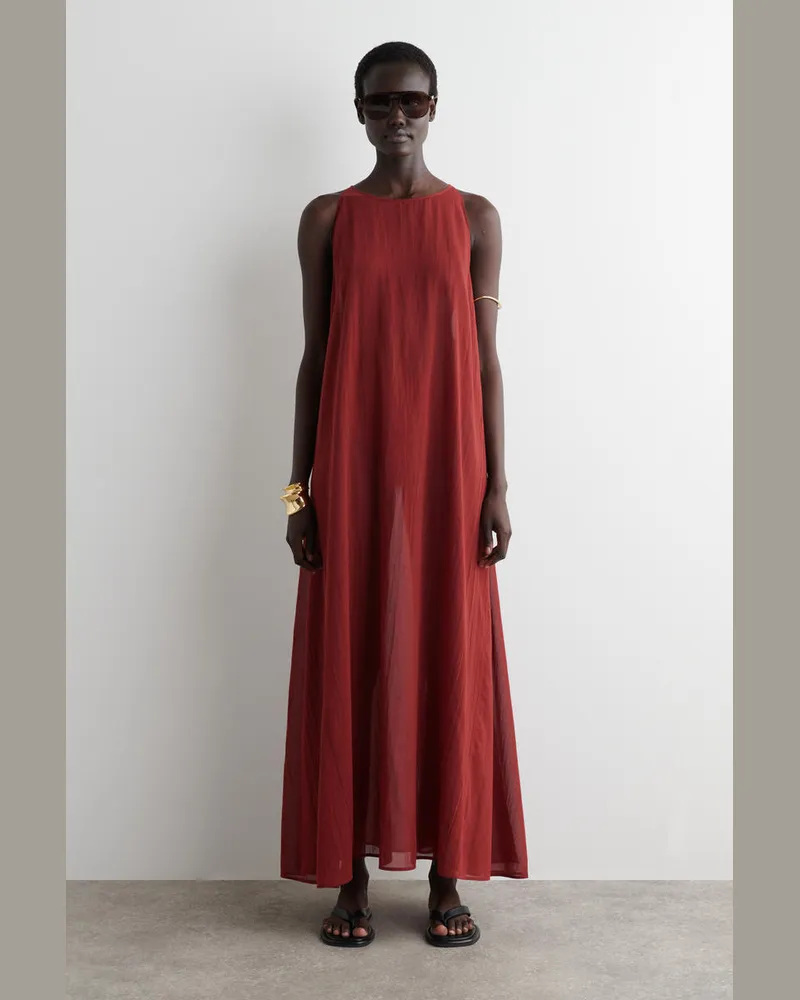 COS Transparentes Strandkleid Aus Baumwolle Rot