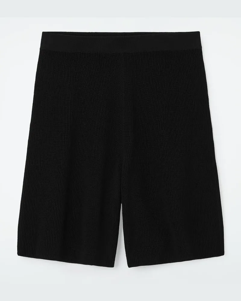 COS Bermudashorts Aus Rippstrick Schwarz