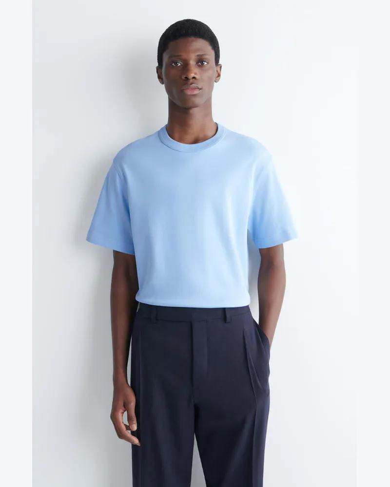 COS T-Shirt Aus Baumwolle Mit Rundhalsausschnitt Blau