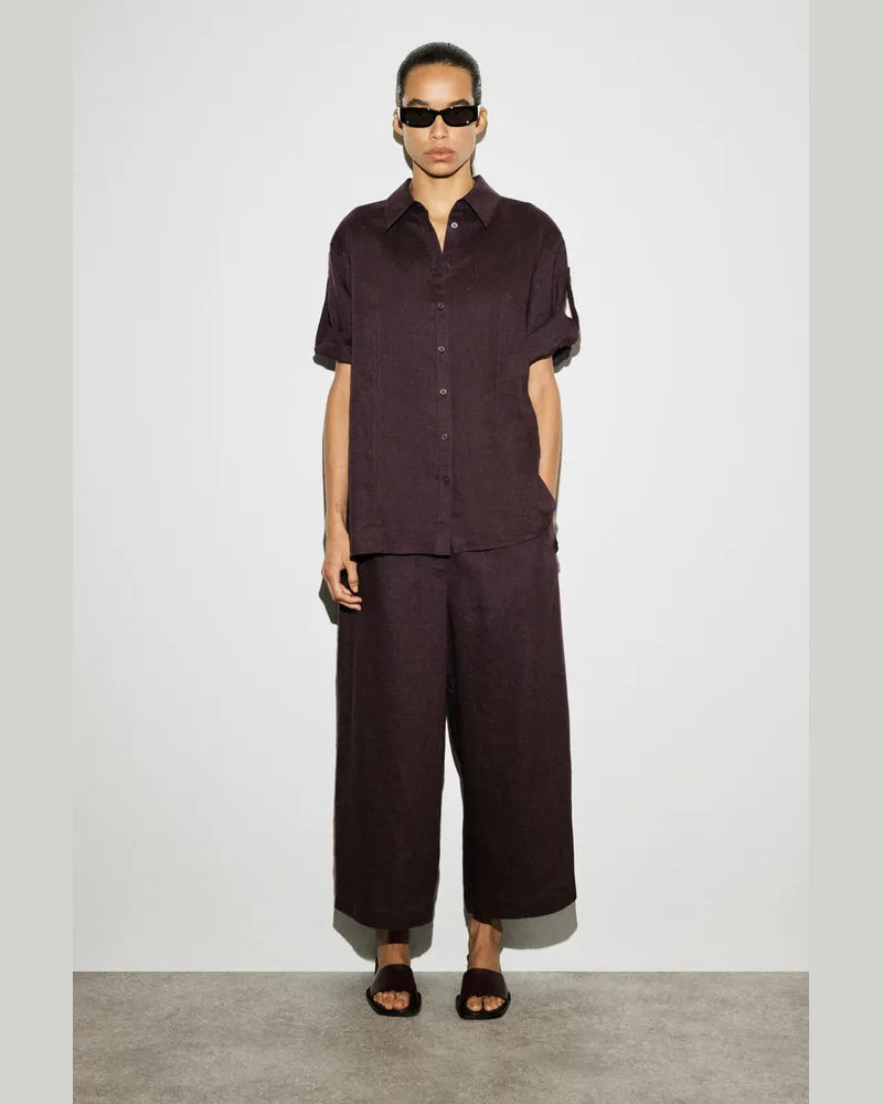 COS Culottes Aus Leinen Rot