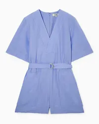 COS Jumpsuit Mit V-Ausschnitt Und Gürtel Hellblau