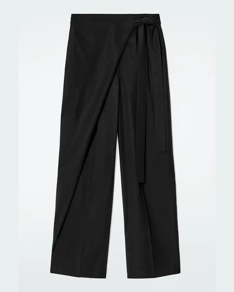 COS Fliessende Hose Mit Wickelfront Schwarz
