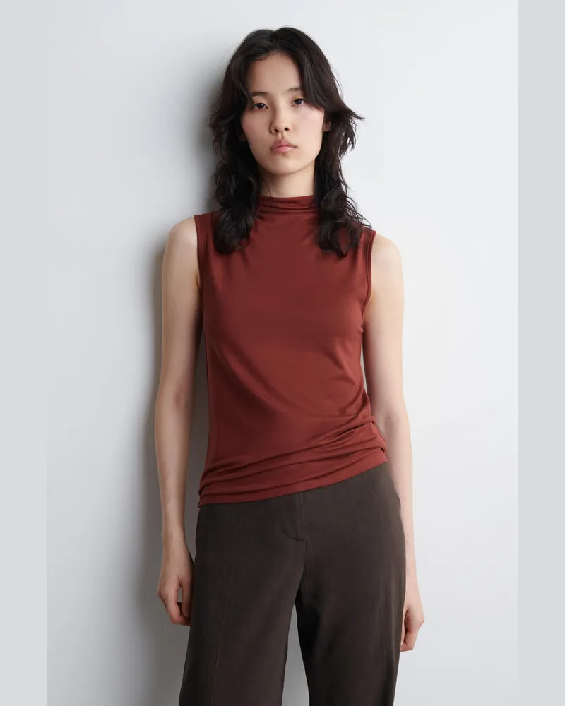 COS Drapiertes Tanktop Mit Rollkragen Rot