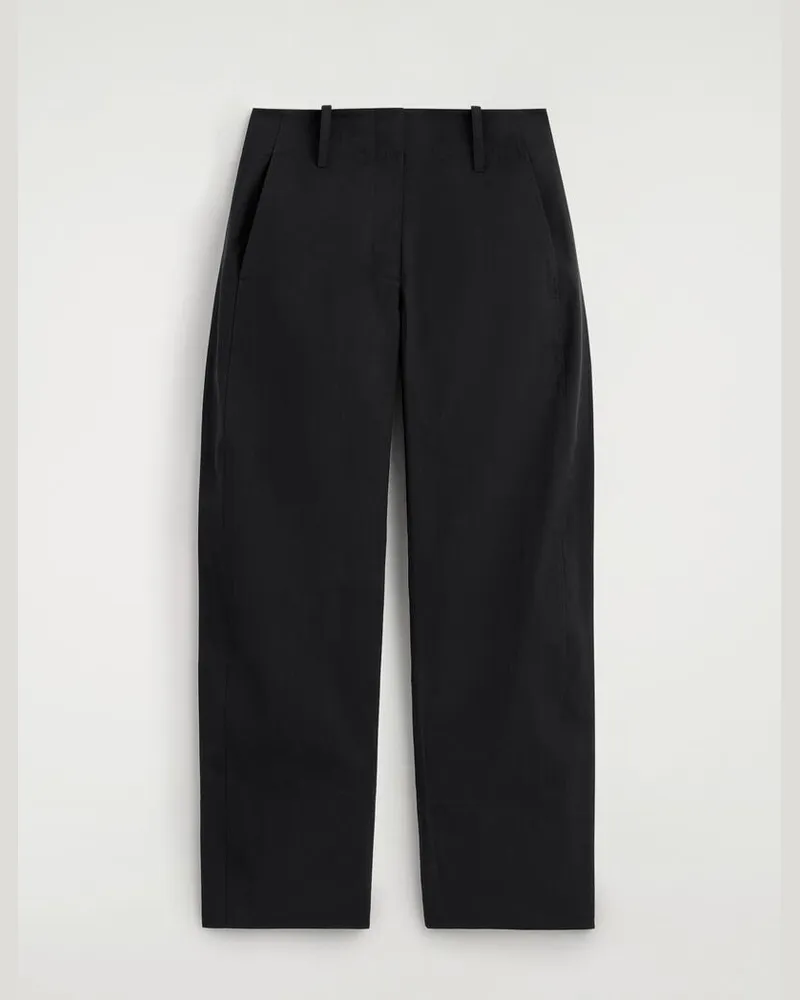 COS Pima-Baumwollhose Mit Barrel-Bein Schwarz