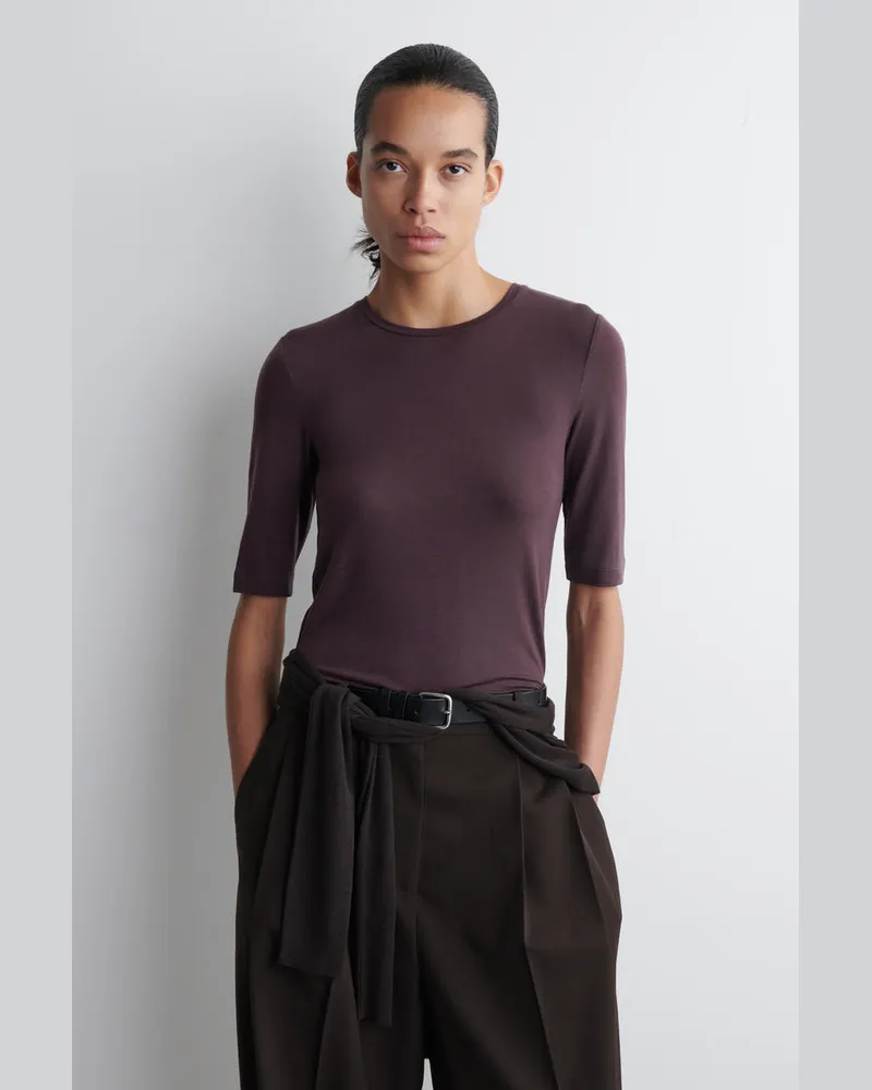 COS Leichtes, Schmal Geschnittenes T-Shirt Rot