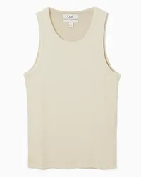 Cos Schmales Geripptes Tanktop Elfenbein