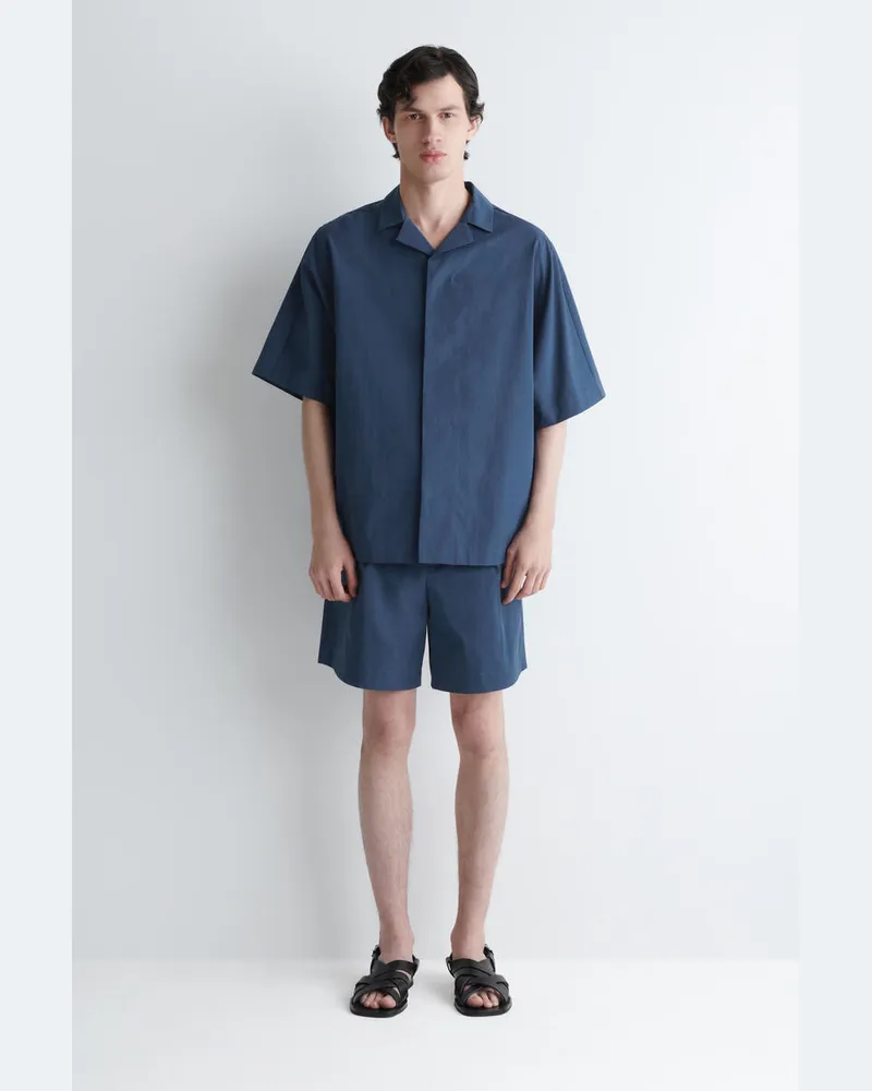 COS Utility-Shorts Aus Pima-Baumwolle Mit Gürtel Blau