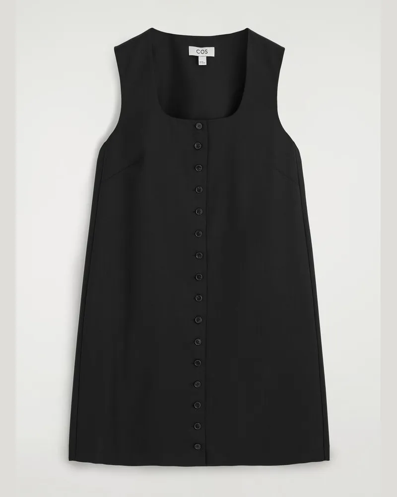 COS Minikleid Aus Woll-Twill Mit Knöpfen Schwarz