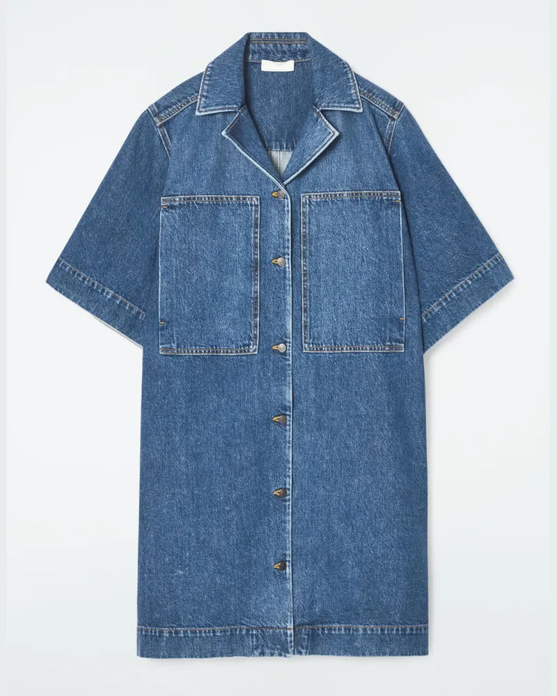 COS Mini-Hemdkleid Aus Denim Blau