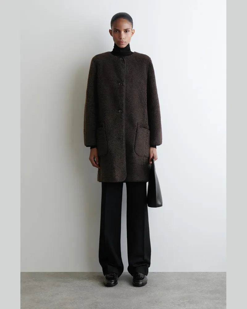 COS Lange Teddyjacke Braun