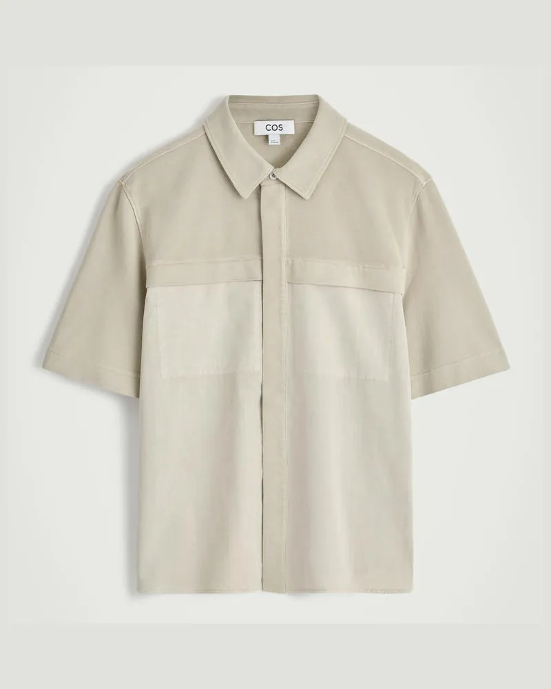 COS Stückgefärbtes Hemd Mit Einsätzen Beige