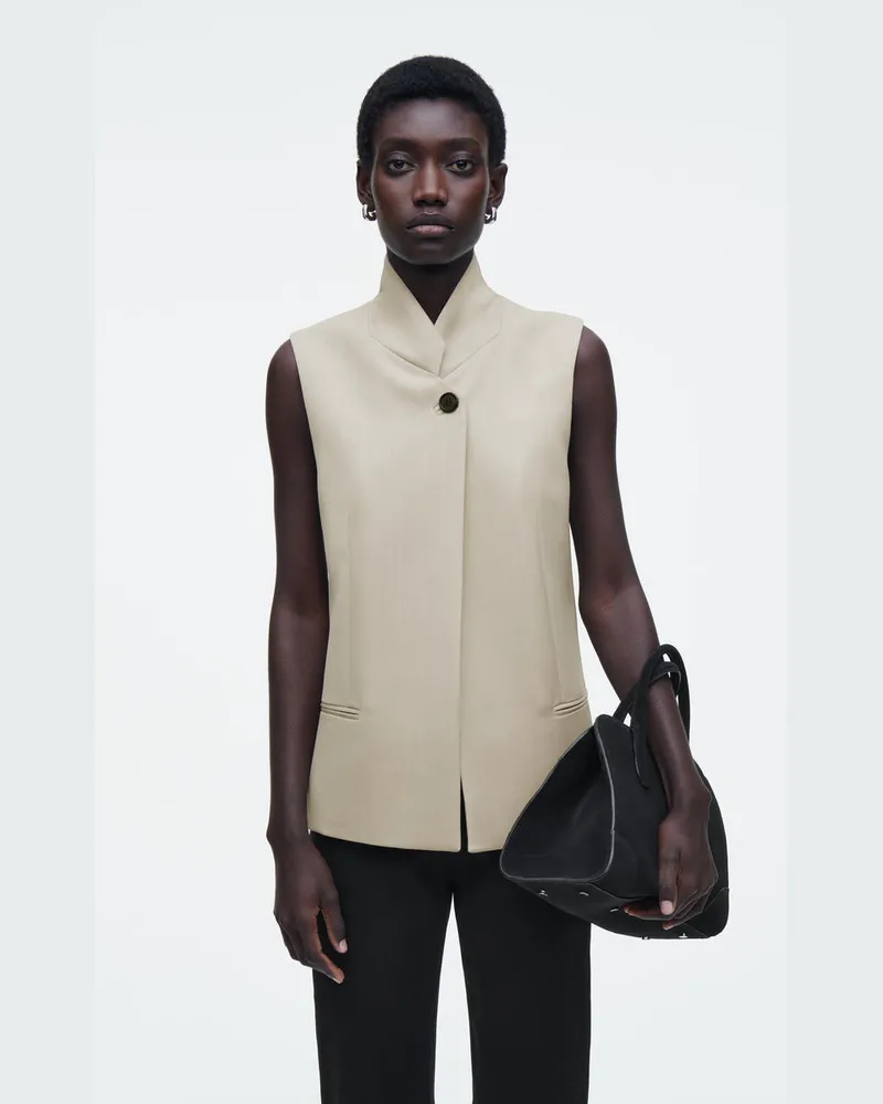 COS Lange Weste Aus Wolle Beige