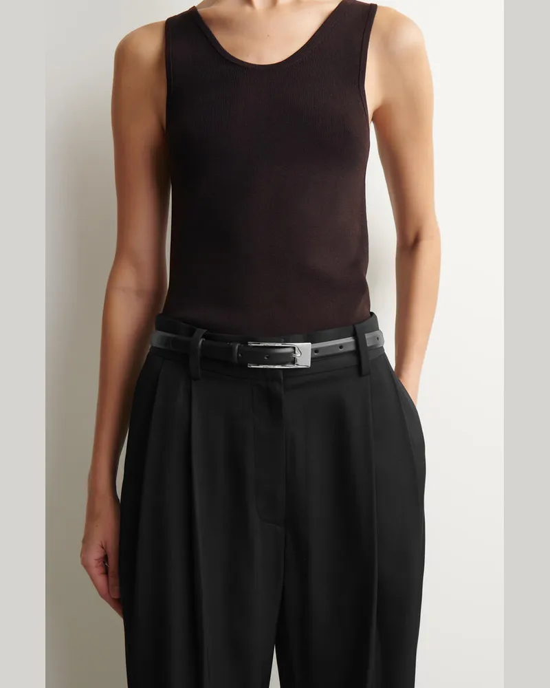 COS Ledergürtel Mit Länglicher Schnalle Schwarz