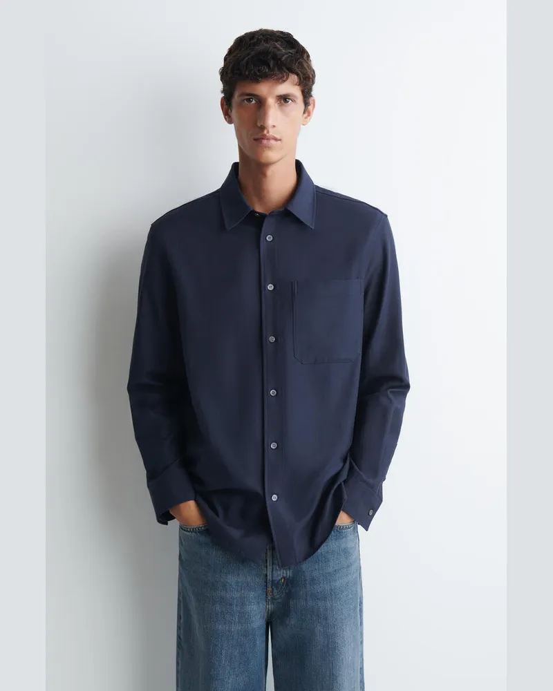 COS Lockeres Hemd Aus Twill Blau
