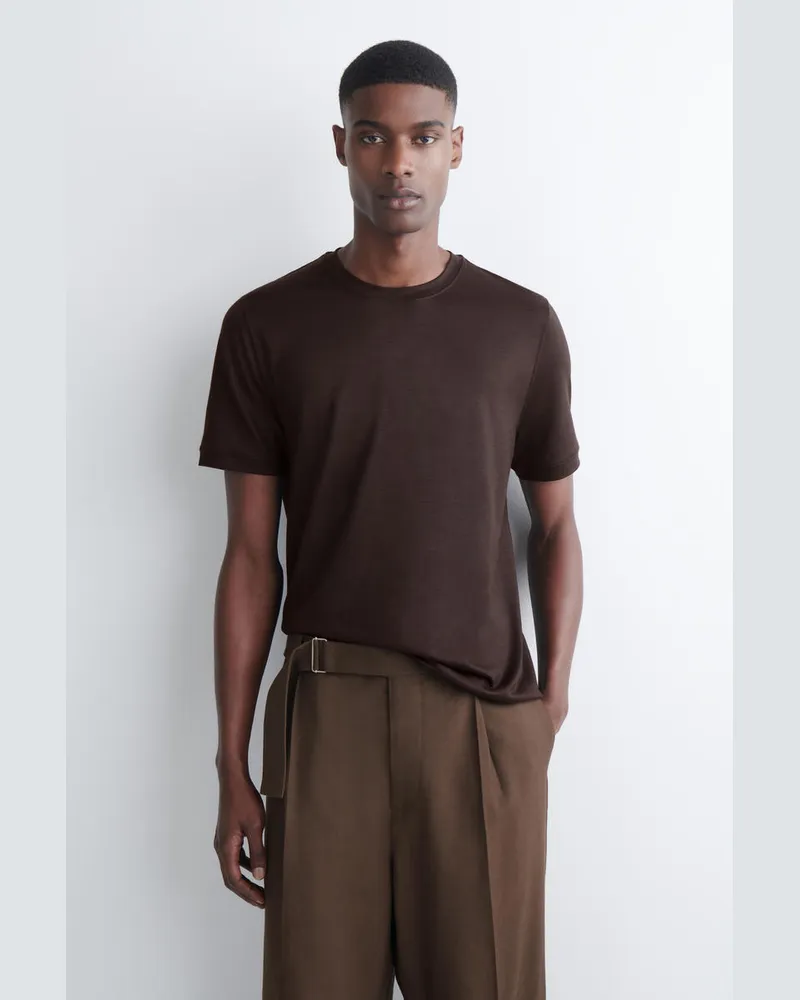 COS Leichtes T-Shirt Aus Wolle Braun