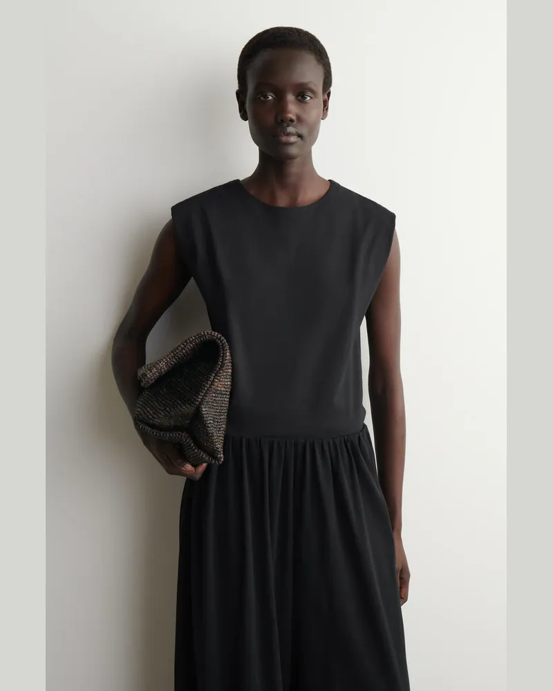 COS Tanktop Aus Baumwolljersey Mit Falten Schwarz