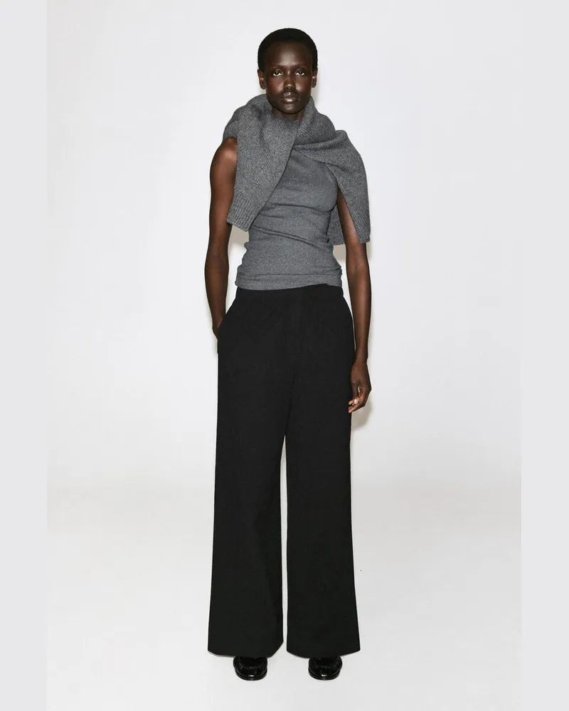 COS Jerseyhose In Knitteroptik Mit Weitem Bein Schwarz