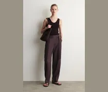 Leinenhose Mit Barrel-Bein Und Gürtel