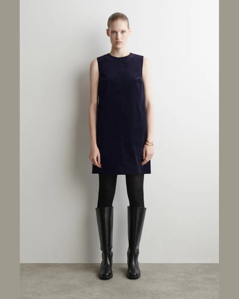 COS Etuikleid Aus Cord In Minilänge Blau