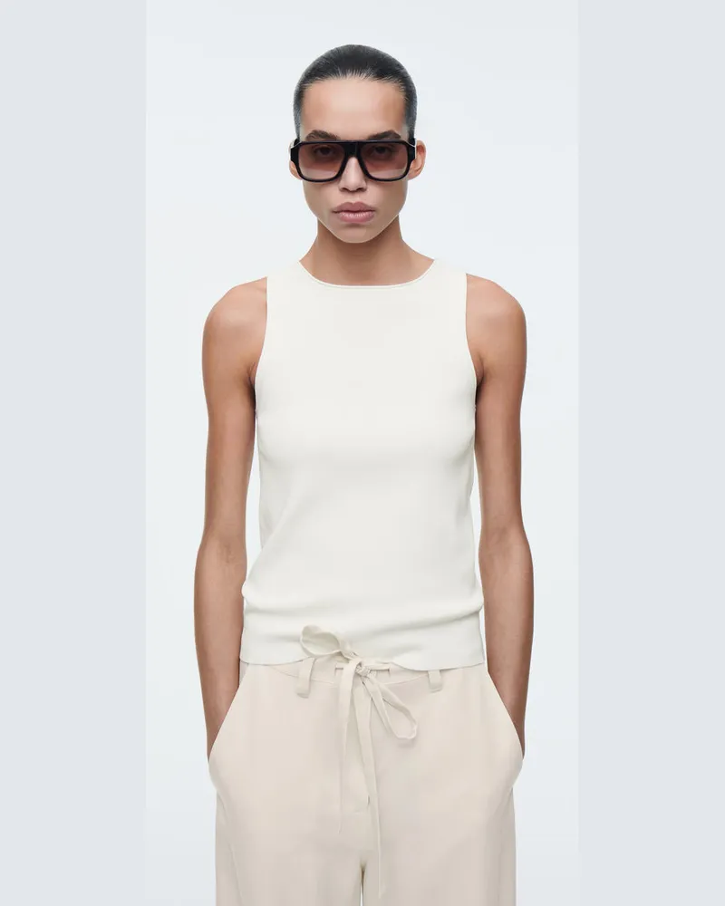 COS Strick-Tanktop Mit Röhrenförmigen Besätzen Weiß
