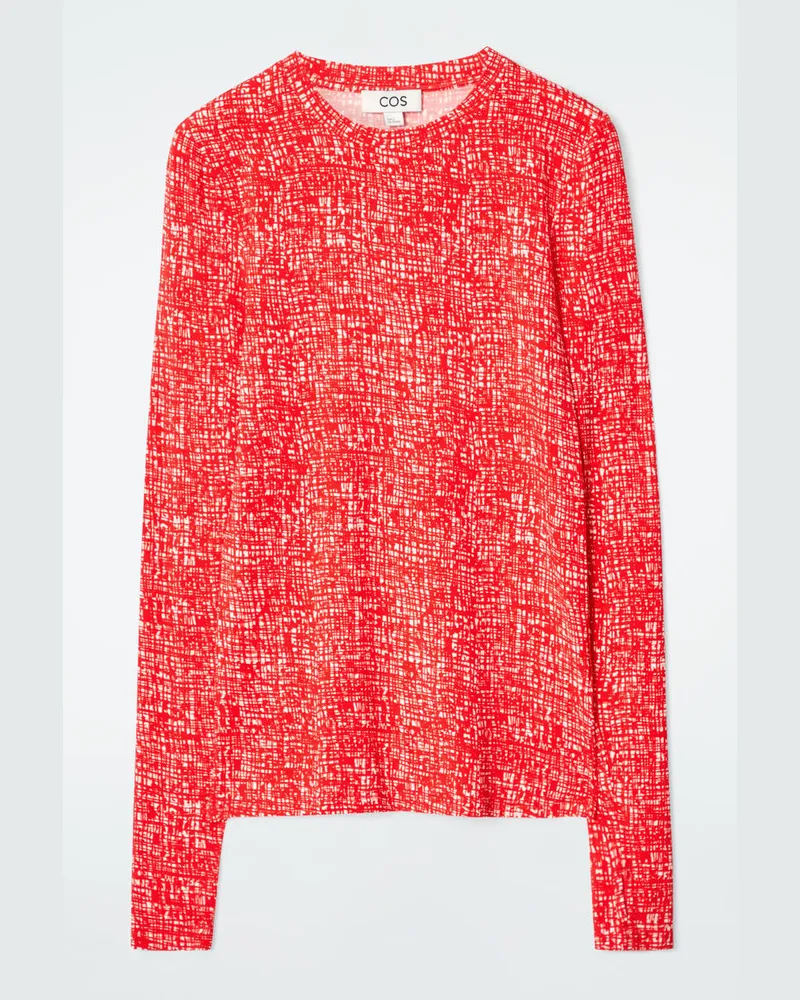 COS Schmales Leichtes Langarmshirt Rot