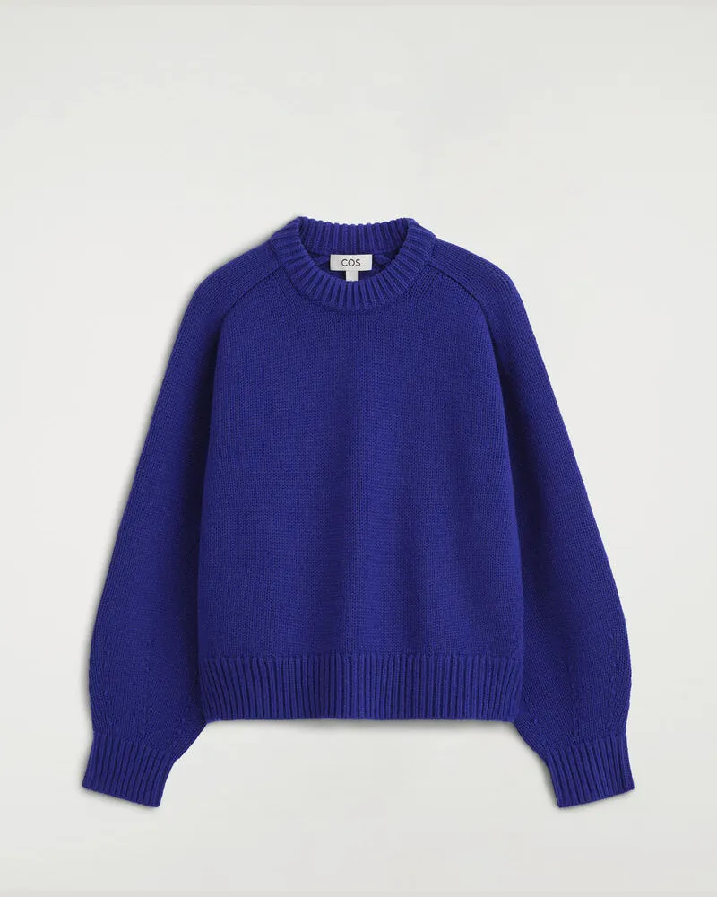 COS Wollpullover Mit Rundhalsausschnitt Blau