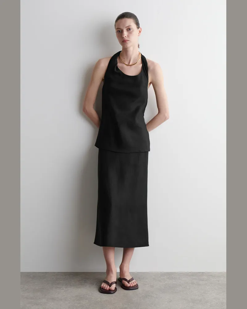 COS Flip-Flops Aus Leder Rot