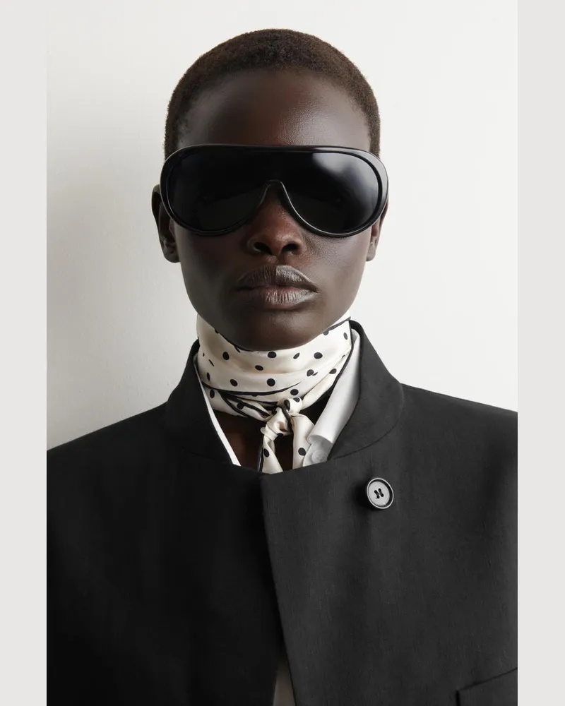 COS Schmaler Seidenschal Mit Polka-Dots Weiß