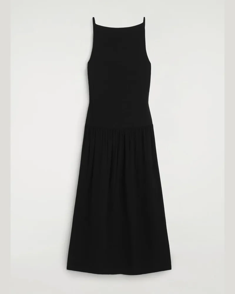 COS Maxikleid Mit Kontrasteinsatz Schwarz