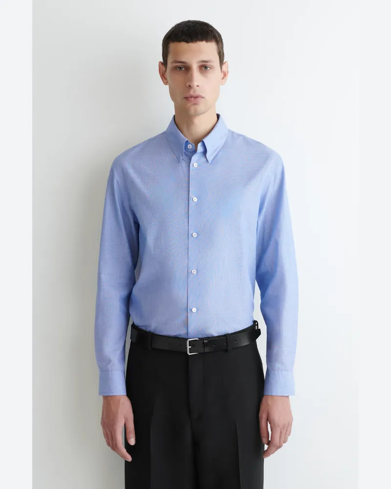 COS Klassisches Baumwollhemd Blau