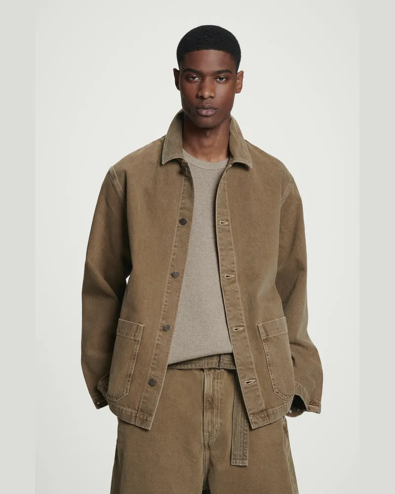 COS Lockere Utility-Hemdjacke Aus Denim Gelb