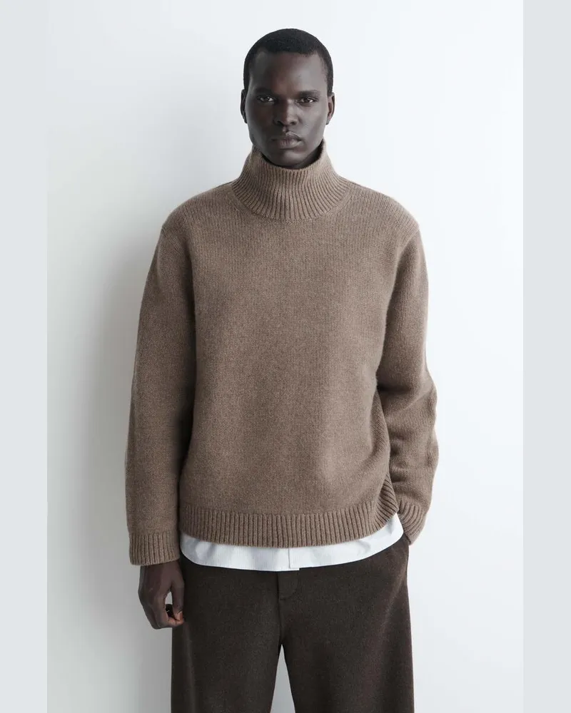COS Kaschmirpullover Mit Trichterkragen Braun