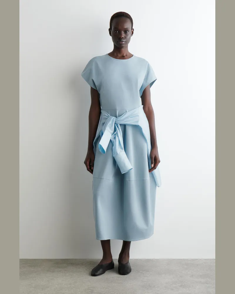 COS Midikleid Aus Baumwolle Türkis
