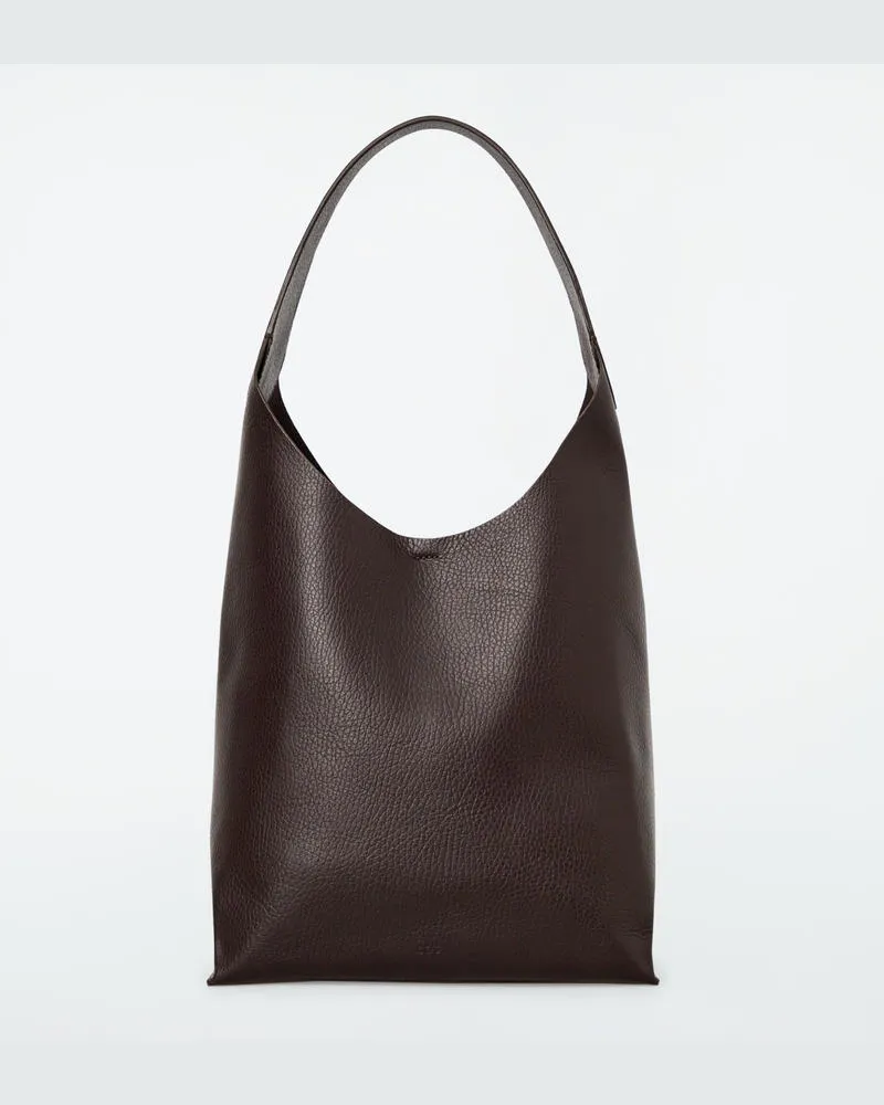 COS Kleine Serif Tote Bag - Leder Braun