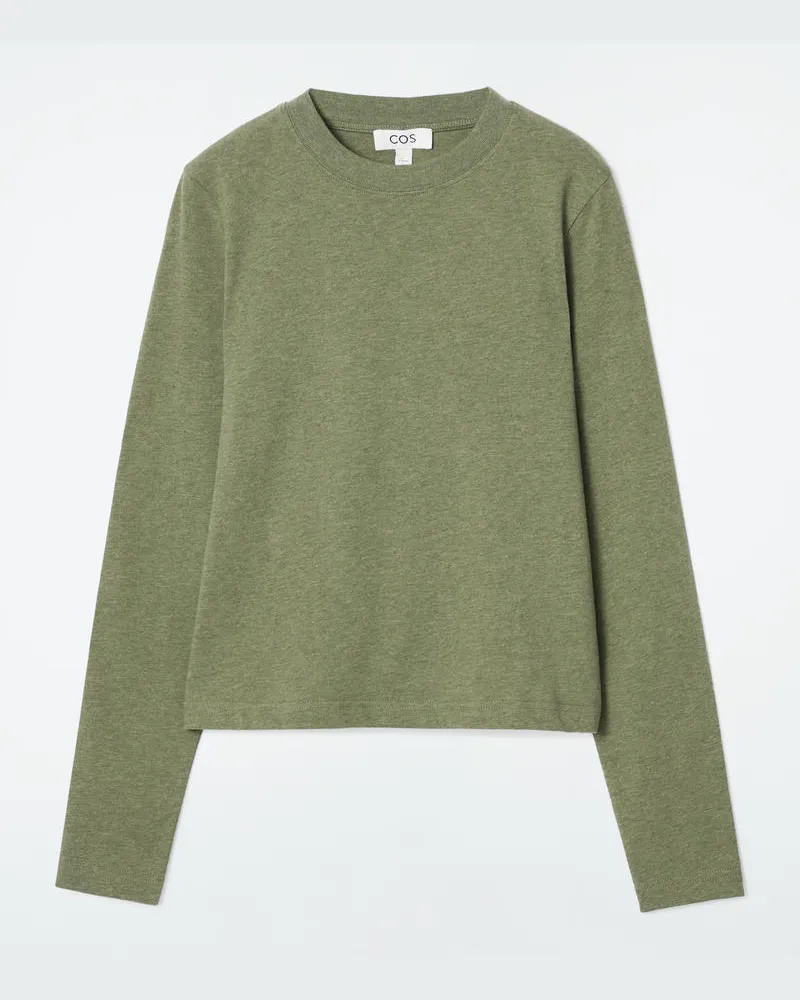 COS Schlichtes Langarmshirt Mit Normaler Passform Grün