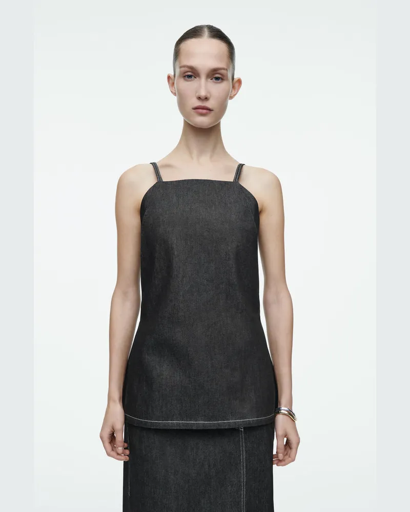 COS Ärmelloses Top Aus Raw Denim Blau