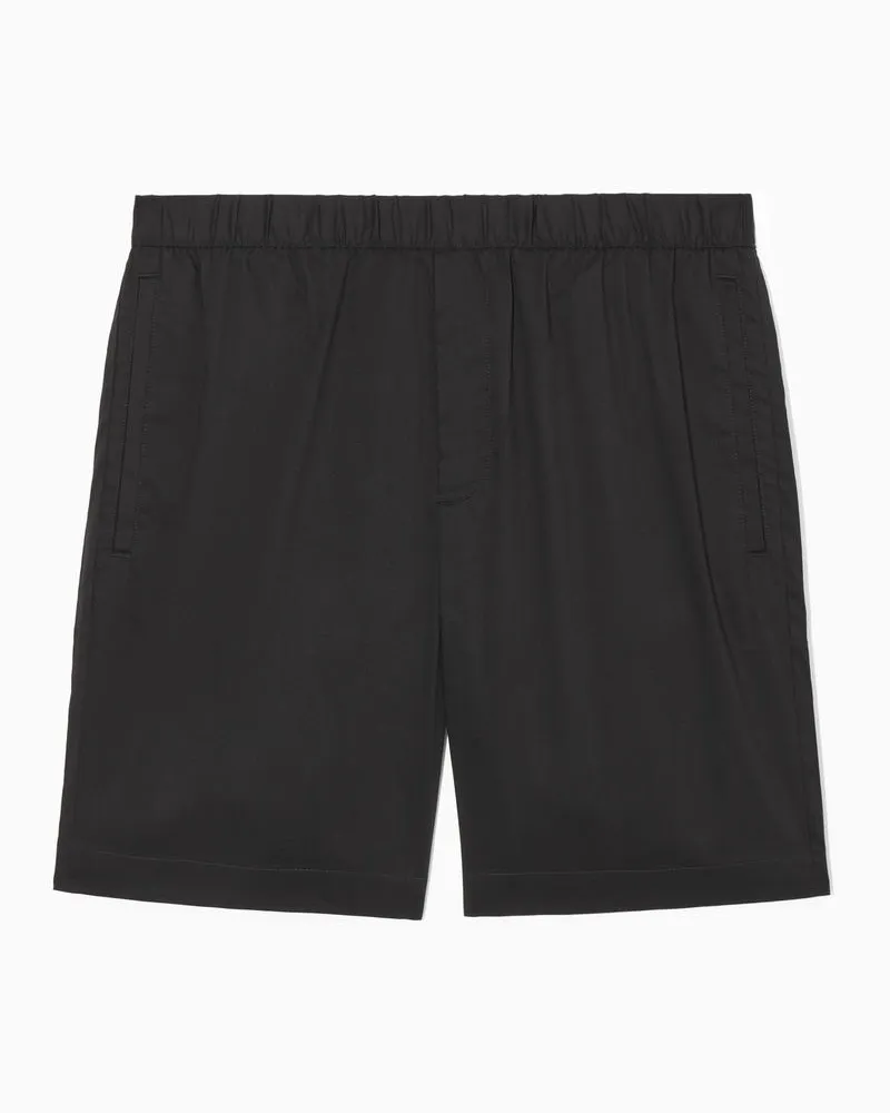 COS Shorts Aus Baumwoll-Mix Mit Elastischem Bund Schwarz