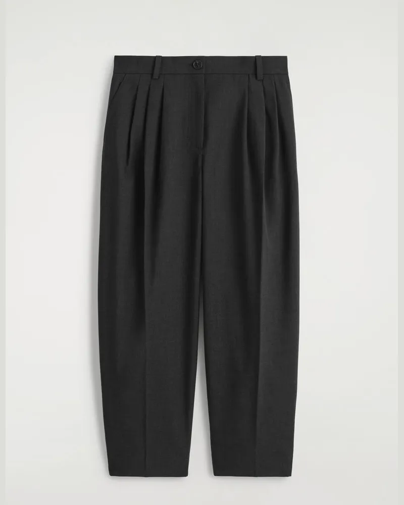 COS Wollhose Mit Barrel-Bein Und Falten Grau