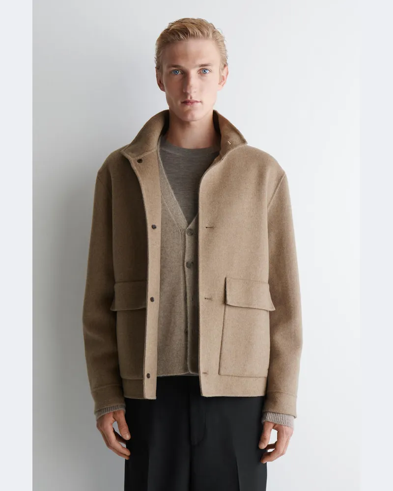 COS Harrington-Jacke Aus Wolle Beige