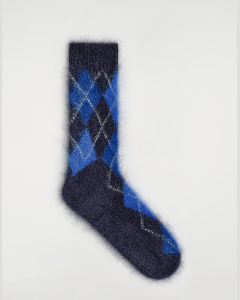 COS Argyle-Socken Aus Reinem Gebürstetem Kaschmir Blau