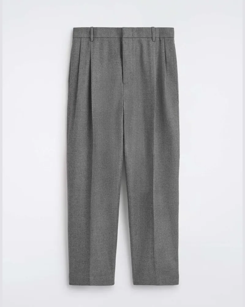 COS Lockere Wollhose Mit Geradem Bein Und Falten Grau