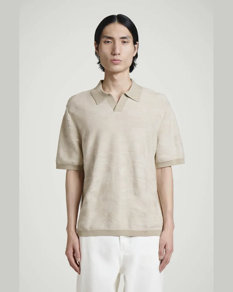 COS Poloshirt Aus Baumwoll-Jacquard Beige