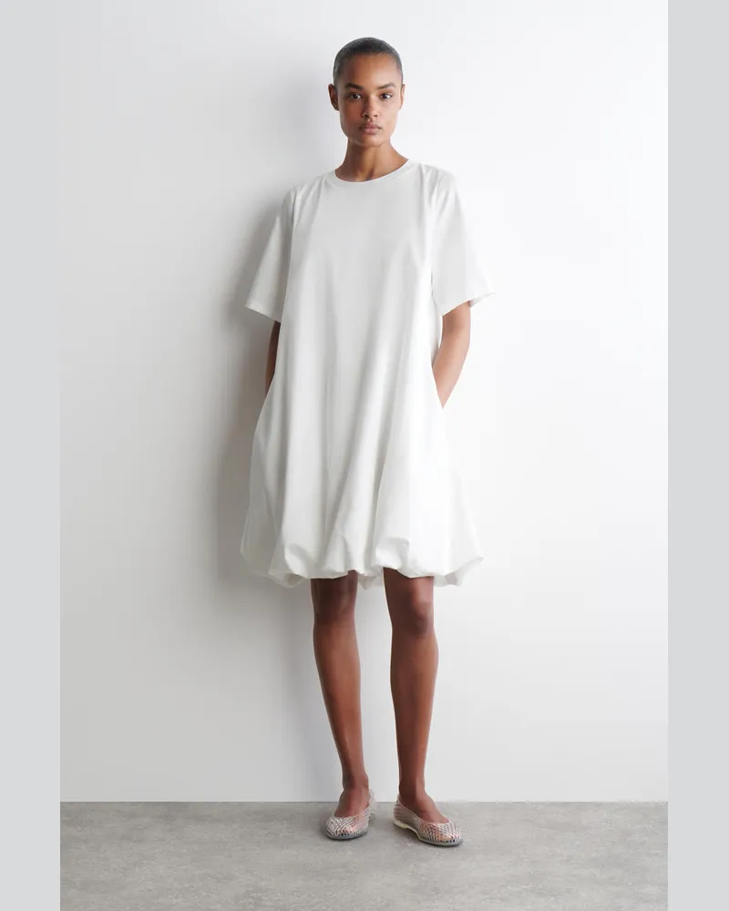 COS Minikleid Mit Bubble-Saum Weiß