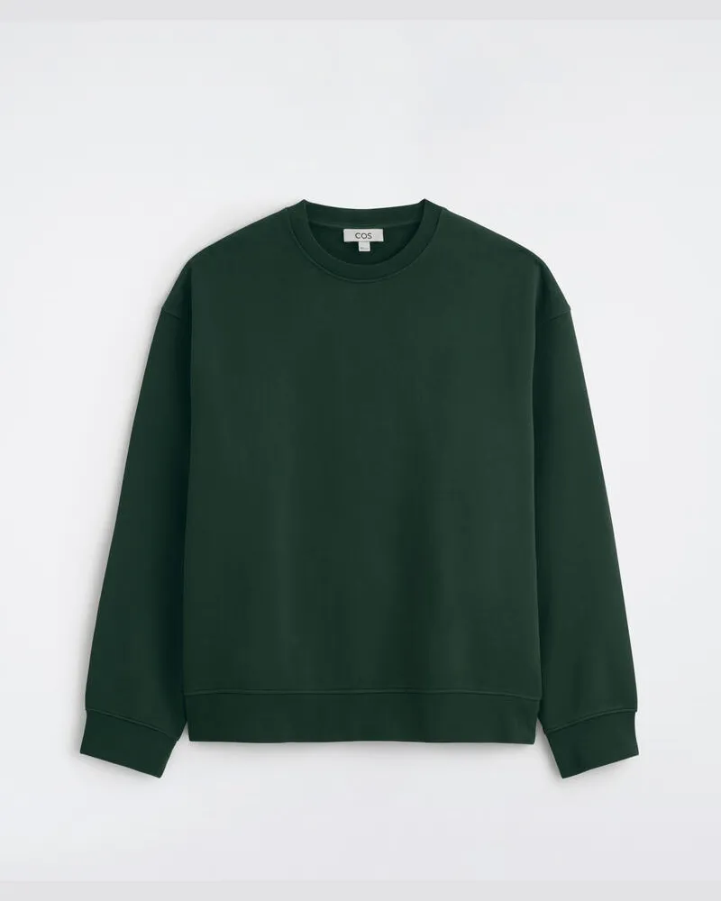 COS Sweatshirt Aus Vorgewaschener Baumwolle Grün