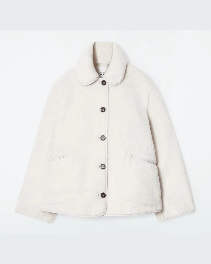 COS Teddyjacke Mit Kragen Weiß