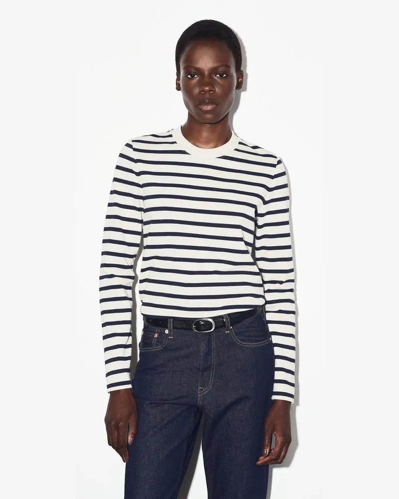 COS Schlichtes Langarmshirt Mit Normaler Passform Blau