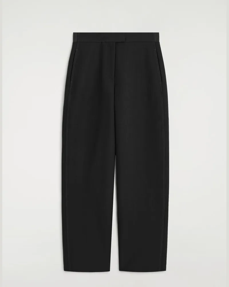 COS Hose Mit Barrel-Bein Und Steppnähten Schwarz