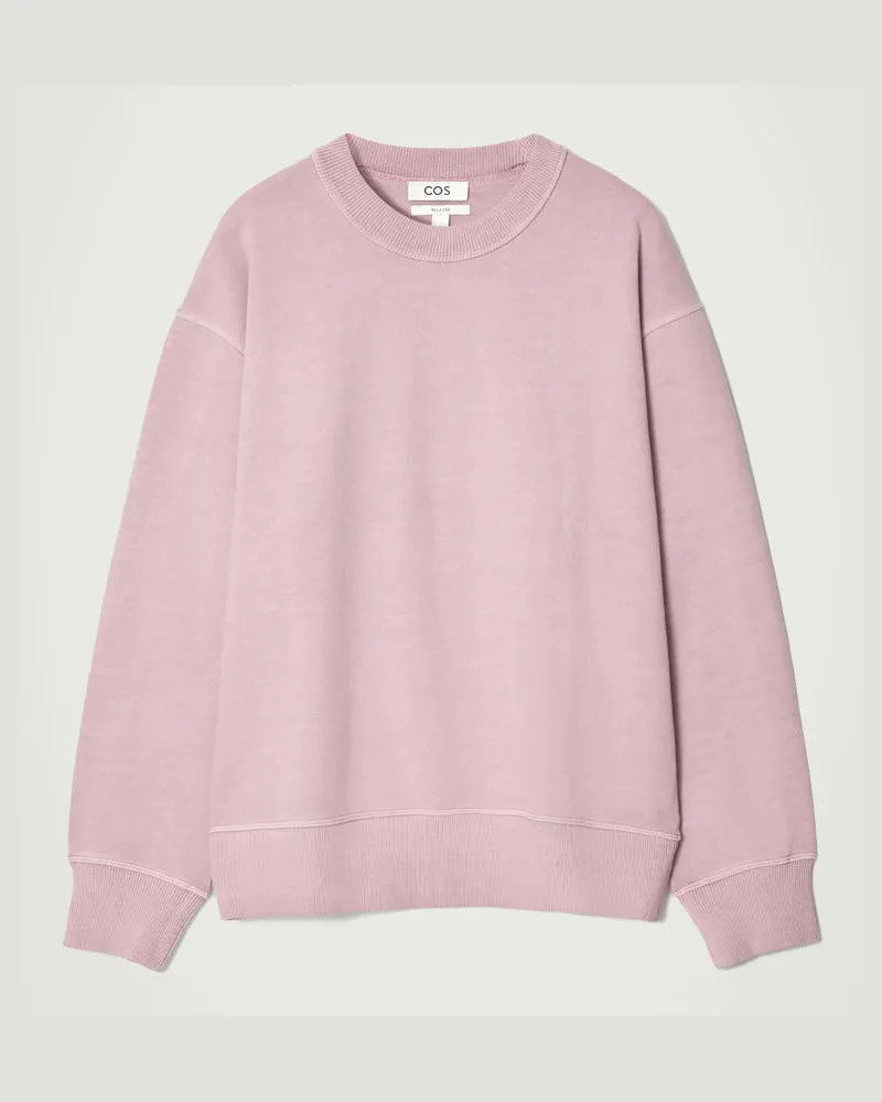 COS Lockeres Sweatshirt Aus Vorgewaschener Baumwolle Rosa