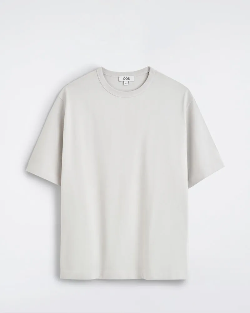 COS Lockeres T-Shirt Aus Stückgewaschener Baumwolle Blau